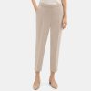 Women Theory Outlet | Cropped Slim Pull-On Pant In Crepe Light Taupe