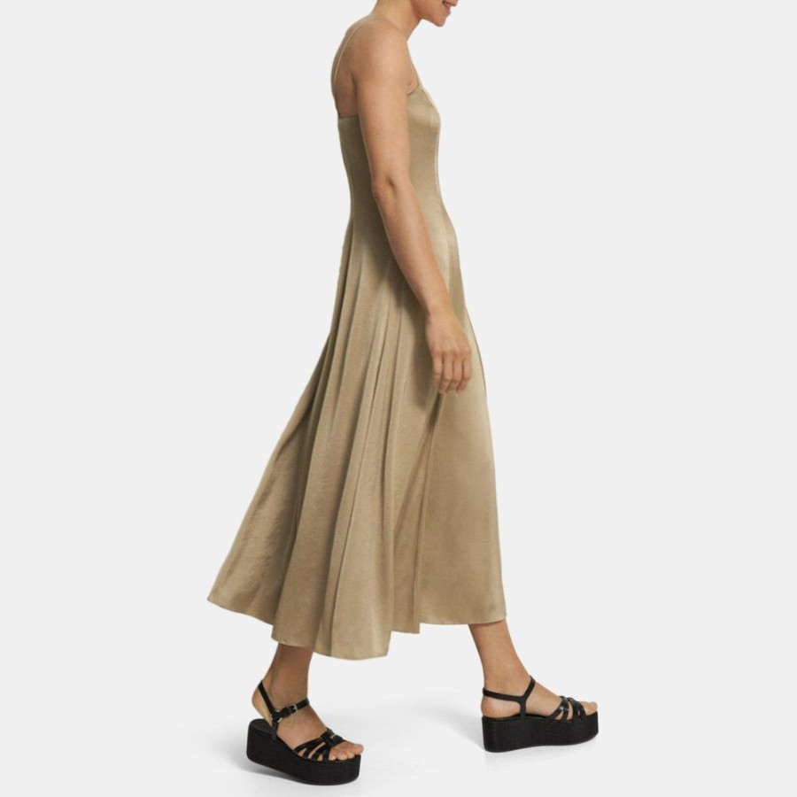 Women Theory Outlet | Cami Midi Dress In Crushed Satin Mesa