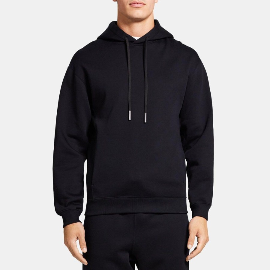 Men Theory Outlet | Hoodie In Terry Cotton Black