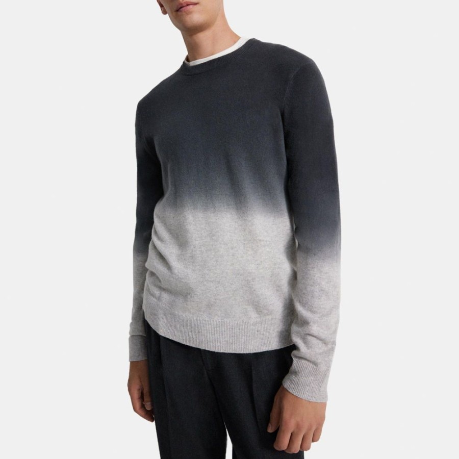 Men Theory Outlet | Crewneck Sweater In Cashmere Lt Grey Htr/Pestle