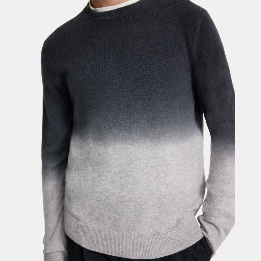 Men Theory Outlet | Crewneck Sweater In Cashmere Lt Grey Htr/Pestle