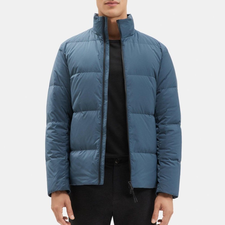 Men Theory Outlet | Puffer Jacket In City Poly Dark Slate