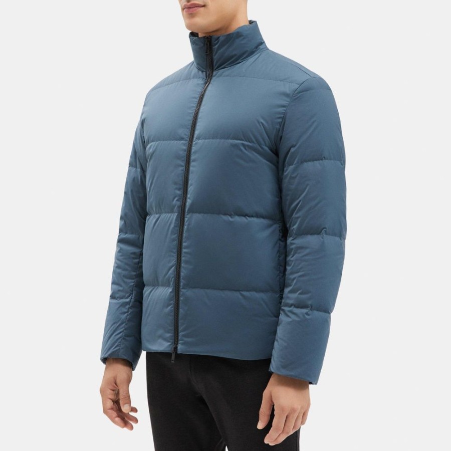 Men Theory Outlet | Puffer Jacket In City Poly Dark Slate