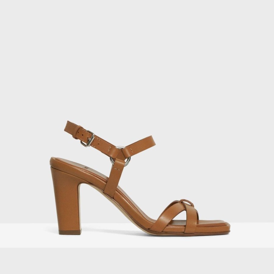 Women Theory Outlet | Block Heel Sandal In Leather Tan