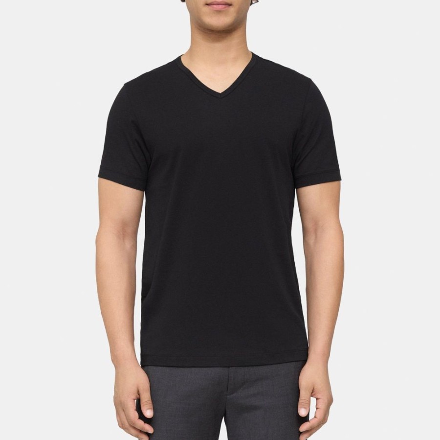 Men Theory Outlet | Relaxed V-Neck Tee In Pima Cotton