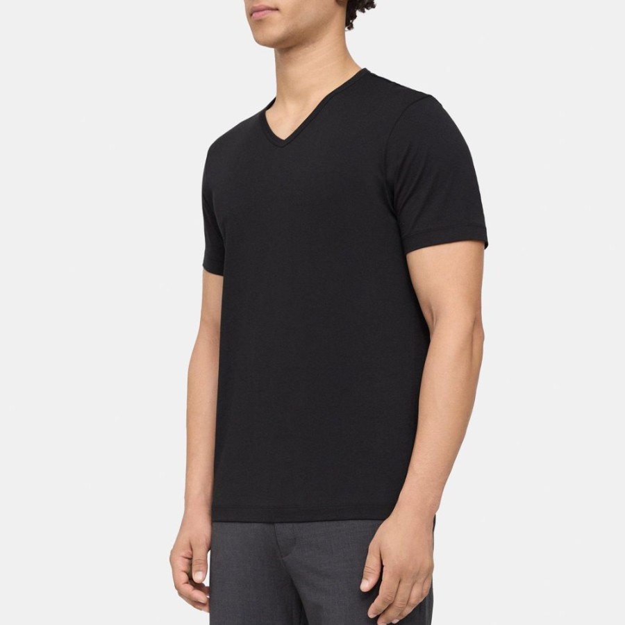 Men Theory Outlet | Relaxed V-Neck Tee In Pima Cotton