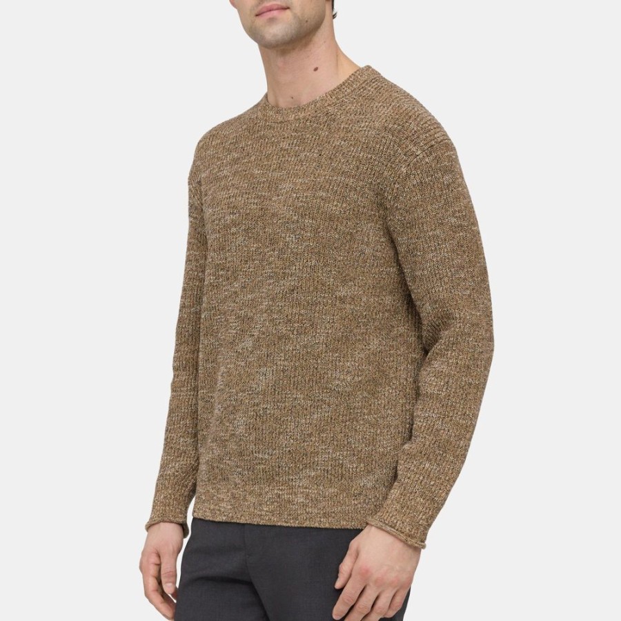 Men Theory Outlet | Crewneck Sweater In Tweed Knit Tapir Multi