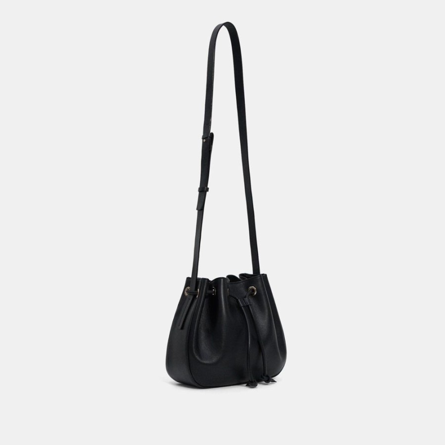 Women Theory Outlet | Micro Bucket Bag In Leather Black