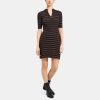 Women Theory Outlet | High Neck Mini Dress In Rib Knit Black Multi