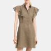 Women Theory Outlet | Ruffled Shirt Dress In Cotton Eyelet Willow