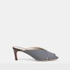 Women Theory Outlet | V Mule In Cotton Canvas Khaki Grey