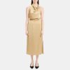 Women Theory Outlet | Sleeveless Cowl Neck Dress In Silky Poly Whey