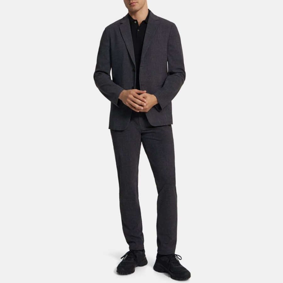 Men Theory Outlet | Unstructured Blazer In Performance Knit Grey Melange