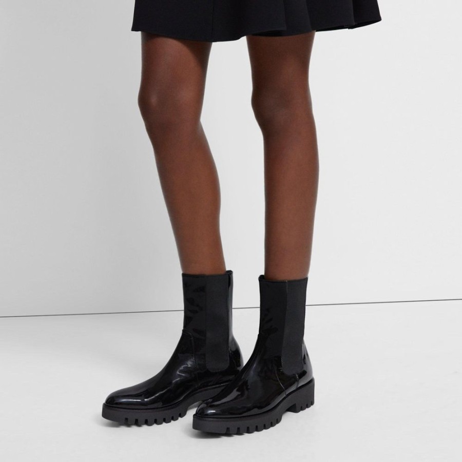 Women Theory Outlet | Chelsea Boot In Patent Leather Black