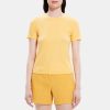 Women Theory Outlet | Short-Sleeve Tee In Slub Cotton Cornsilk