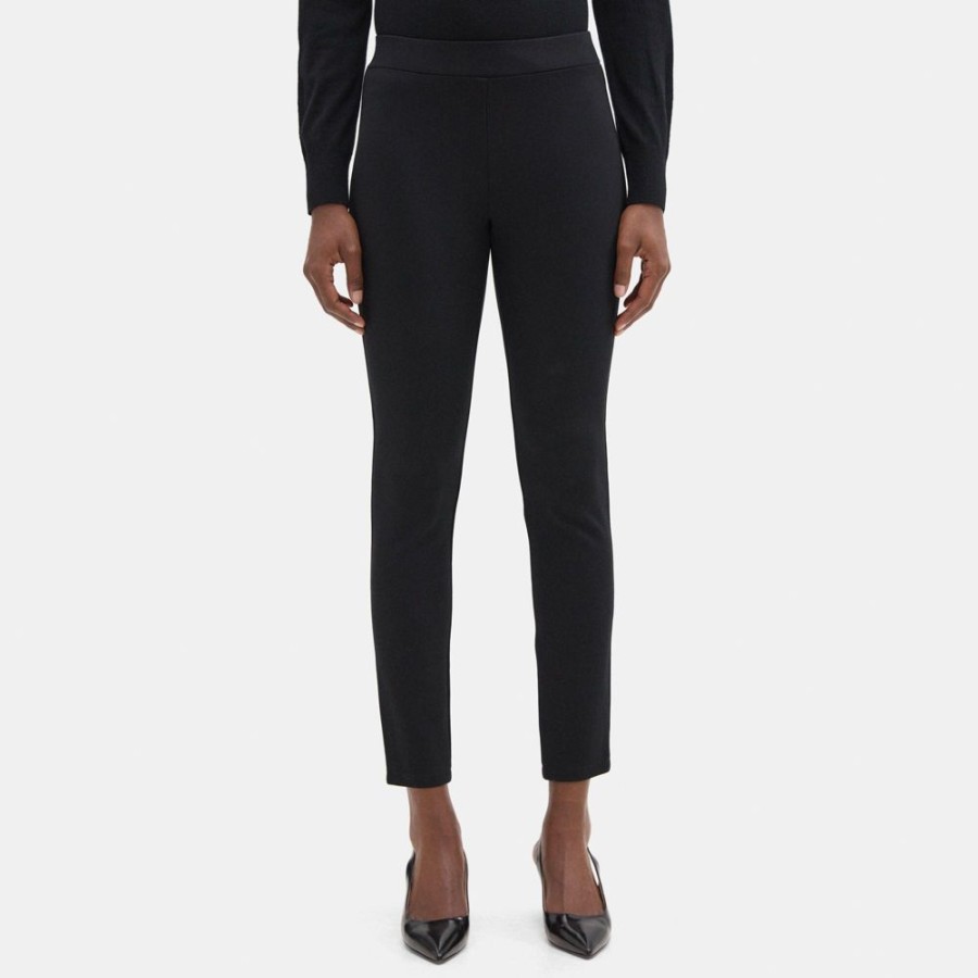 Women Theory Outlet | Legging In Stretch Knit Ponte Black