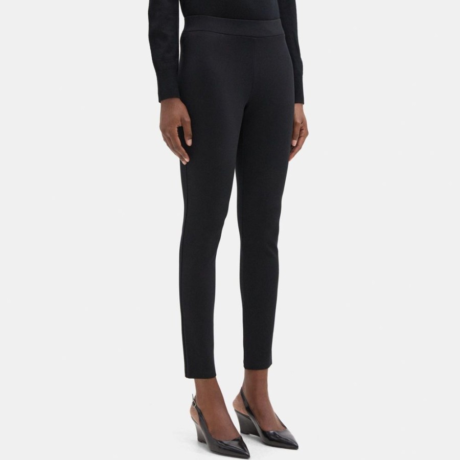 Women Theory Outlet | Legging In Stretch Knit Ponte Black