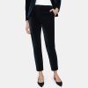 Women Theory Outlet | Slim Cropped Pant In Stretch Velvet Baltic