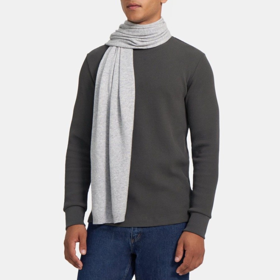 Women Theory Outlet | Cozy Scarf In Cashmere Light Grey