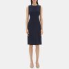 Women Theory Outlet | Sheath Dress In Crepe New Navy