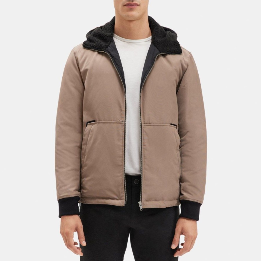 Men Theory Outlet | Hooded Puffer Jacket In Polyester Fossil