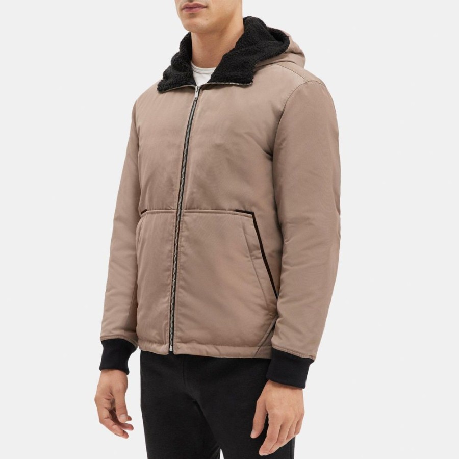 Men Theory Outlet | Hooded Puffer Jacket In Polyester Fossil