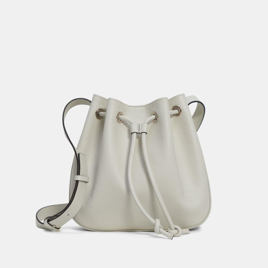 Women Theory Outlet | Micro Bucket Bag In Leather Off White