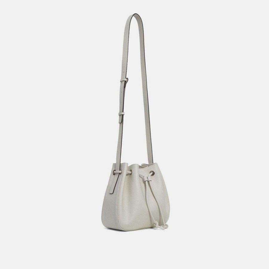 Women Theory Outlet | Micro Bucket Bag In Leather Off White