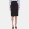 Women Theory Outlet | Classic Skirt In Sevona Stretch Wool Black