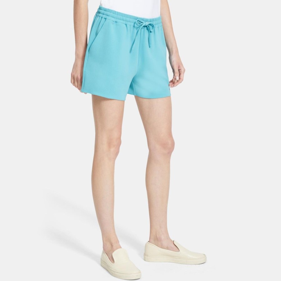 Women Theory Outlet | Simple Short In Crepe Teal