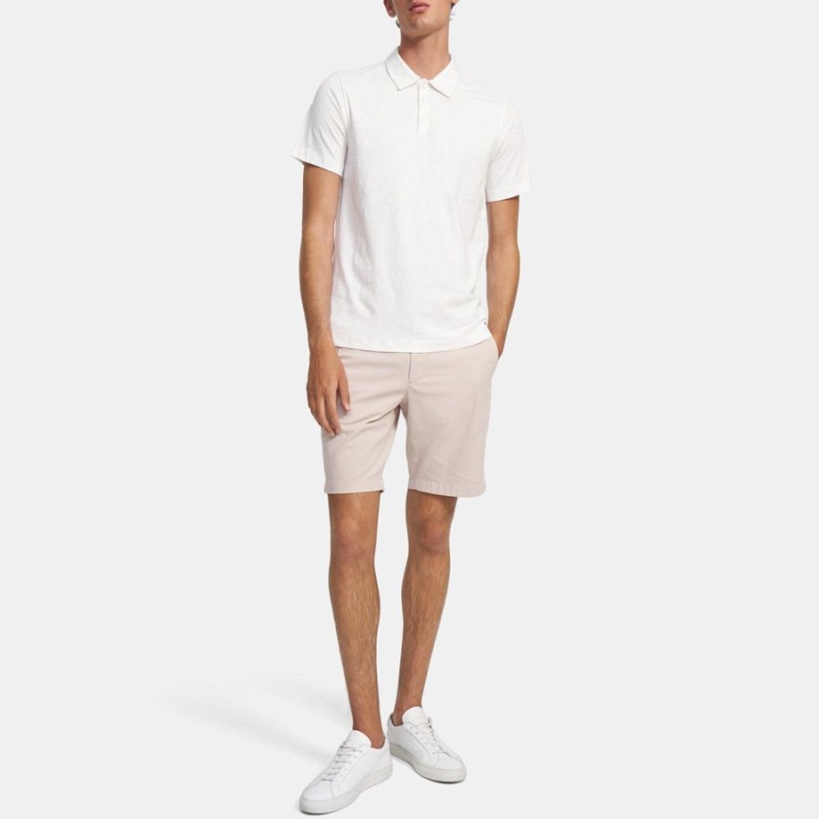 Men Theory Outlet | Polo Shirt In Slub Cotton White