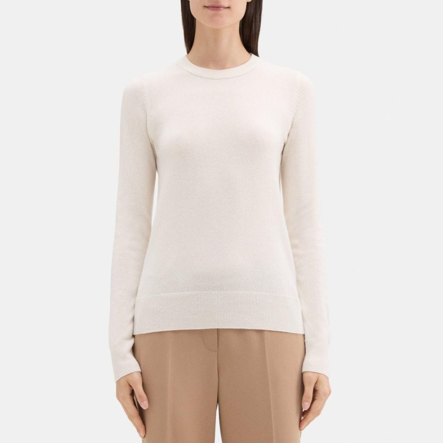 Women Theory Outlet | Crewneck Sweater In Cashmere Ivory