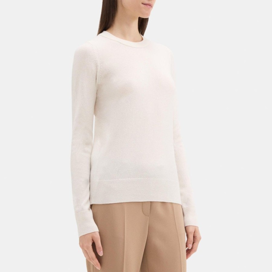 Women Theory Outlet | Crewneck Sweater In Cashmere Ivory