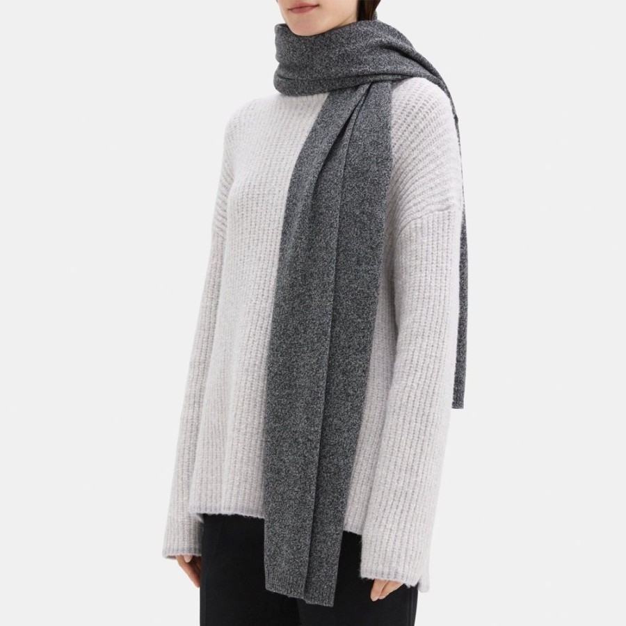 Women Theory Outlet | Cozy Scarf In Cashmere Black Mouline