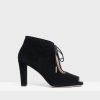 Women Theory Outlet | Keyhole Heel In Suede Black