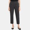 Women Theory Outlet | Pleated Pull-On Pant In Wool Flannel New Charcoal Melange