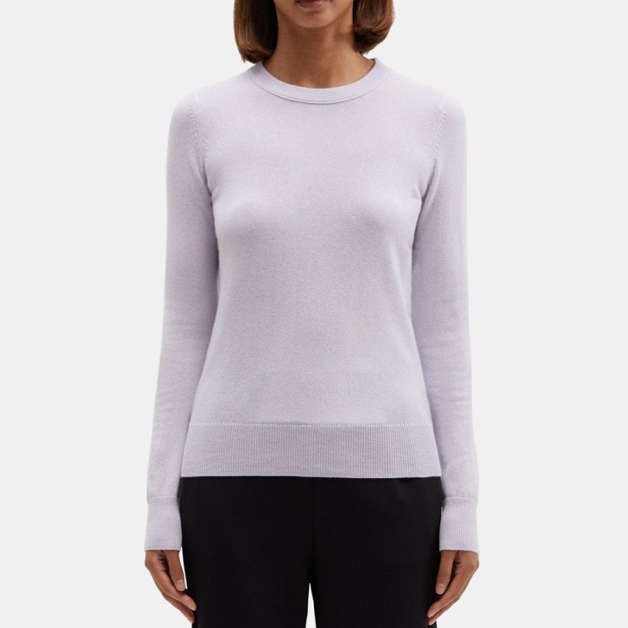 Women Theory Outlet | Crewneck Sweater In Cashmere Silver