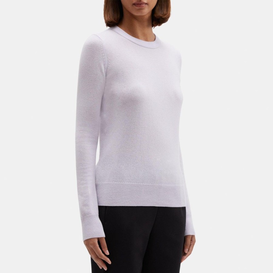 Women Theory Outlet | Crewneck Sweater In Cashmere Silver