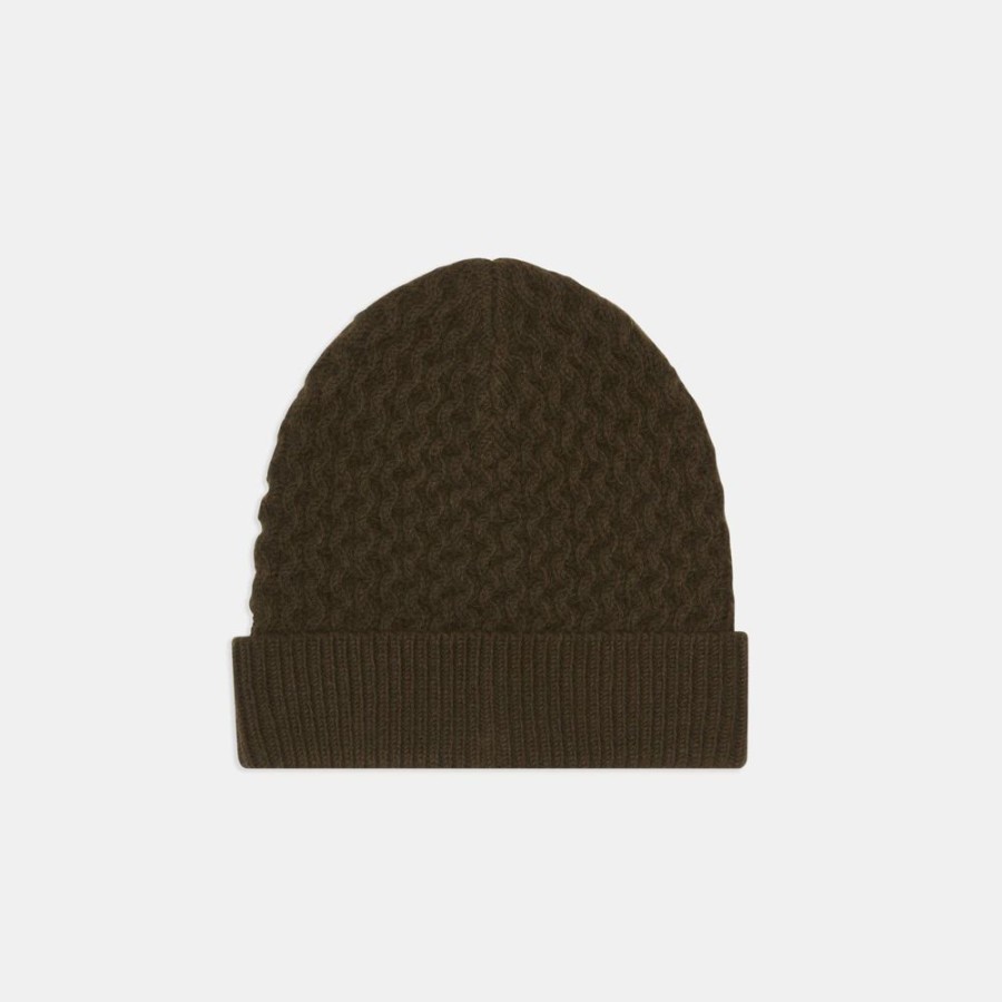 Women Theory Outlet | Honeycomb Hat In Felted Wool-Cashmere Military