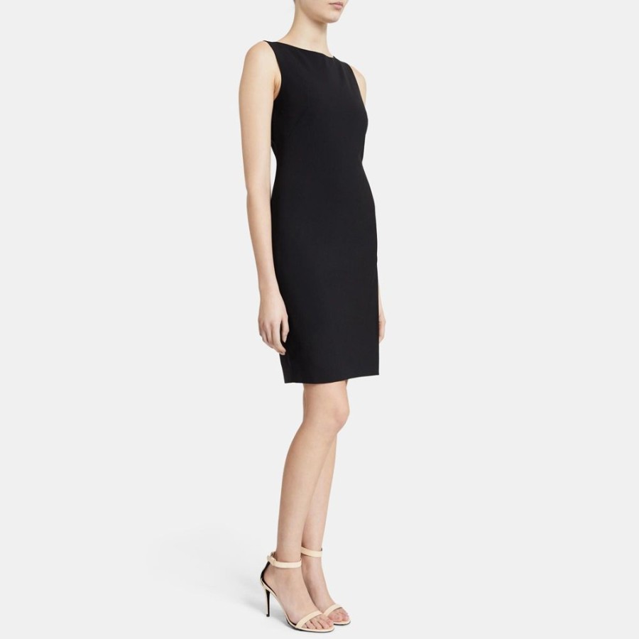 Women Theory Outlet | Sheath Dress In Sevona Stretch Wool Black