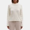 Women Theory Outlet | Cable Knit Sweater In Wool-Cashmere Ivory