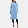 Women Theory Outlet | Relaxed Trench Coat In Crepe Wild Blue