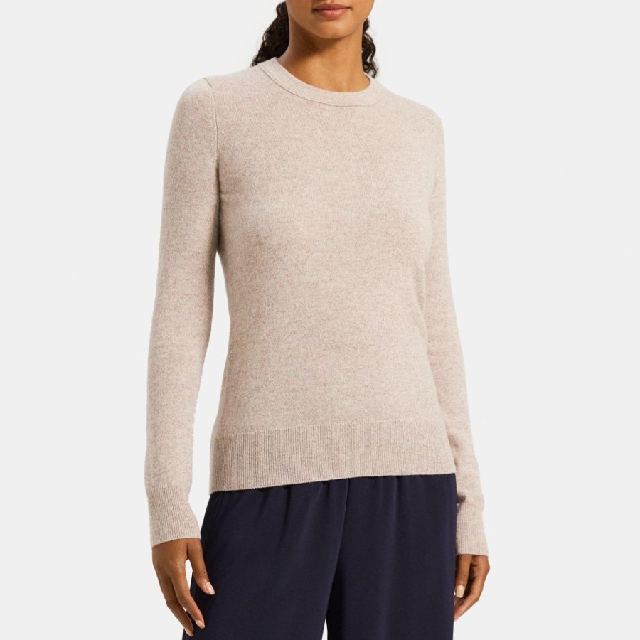 Women Theory Outlet | Crewneck Sweater In Cashmere Ash Mouline