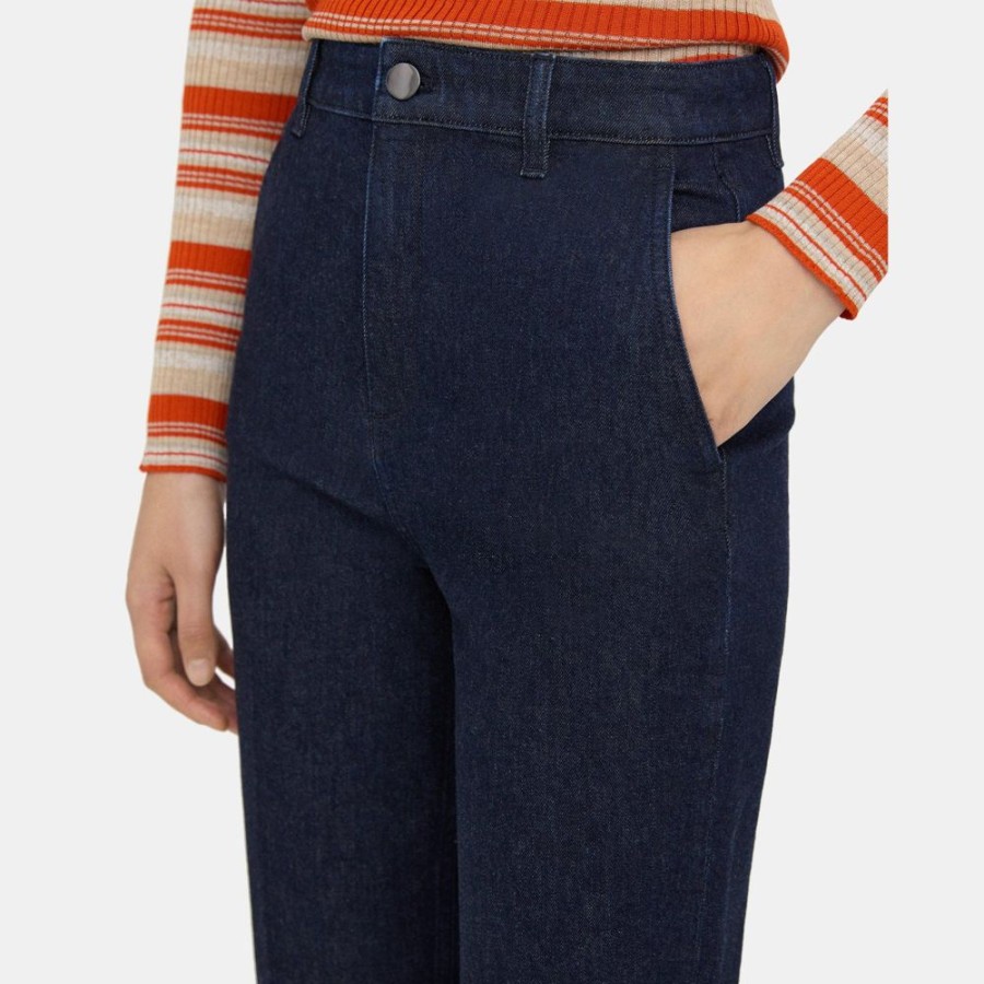 Women Theory Outlet | High-Waist Straight-Leg Pant In Stretch Denim Indigo