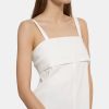 Women Theory Outlet | Tie-Back Top In Stretch Linen White