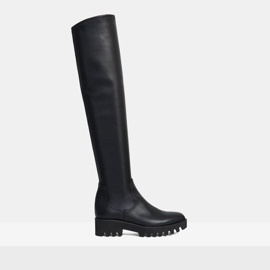 Women Theory Outlet | Over-The-Knee Boot In Faux Leather Black