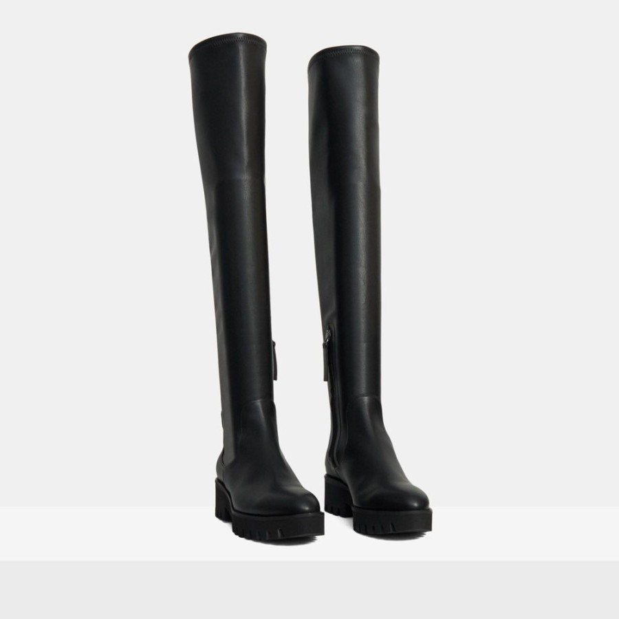 Women Theory Outlet | Over-The-Knee Boot In Faux Leather Black