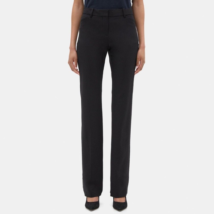 Women Theory Outlet | Tailored Pant In Sevona Stretch Wool Black