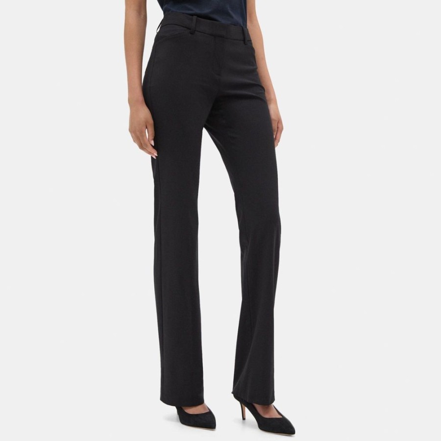 Women Theory Outlet | Tailored Pant In Sevona Stretch Wool Black