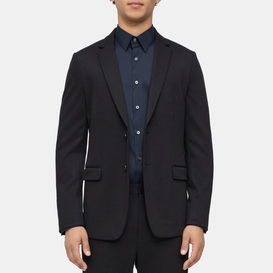 Men Theory Outlet | Unstructured Suit Jacket In Ponte Twill Black